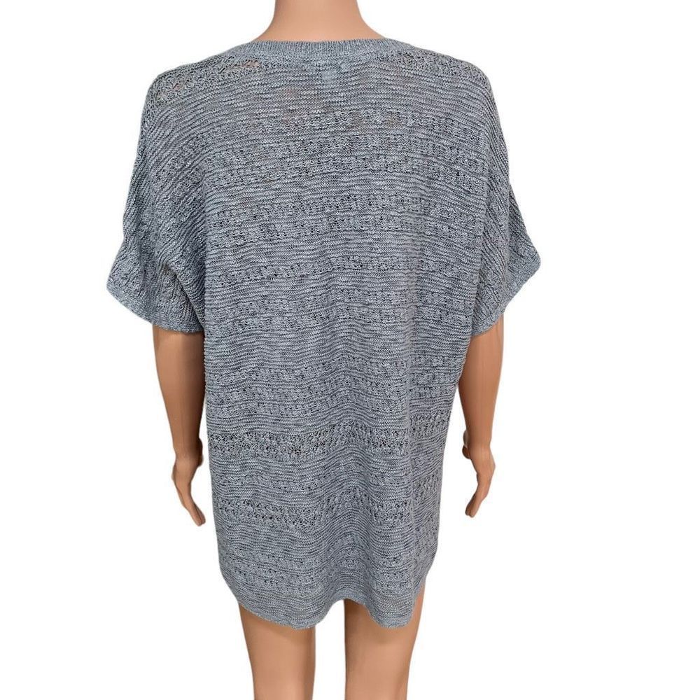 J. Jill Open Knit Sweater Cotton Blend Sz LP Blue/grey NWT - Picture 3 of 7